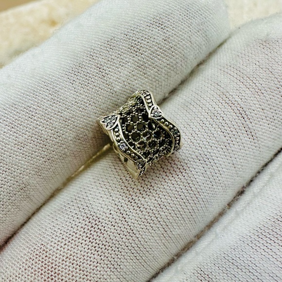 EUC Pandora 797653CZ Sterling Silver Lace of Love Spacer w/ Clear Zirconia - Picture 7 of 10